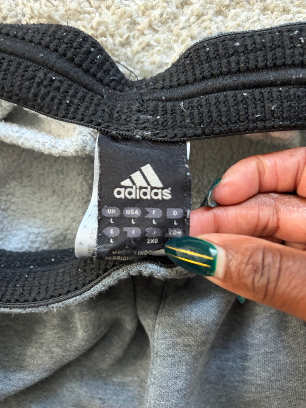 adidas Gray Sweatpants with Black Side Stripes - Picture 3 of 4